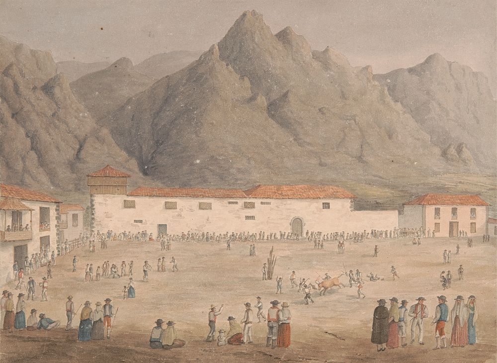 Square in the Village of Los Silos, Tenerife by Alfred Diston