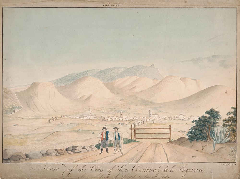 View of the City of San Cristoval de la Laguna as Seen from the Road to Las Mercedes by Alfred Diston
