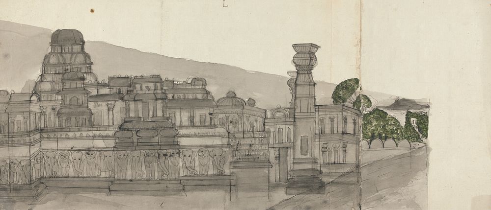 Exterior View of Kailasa by Gangaram Chintaman Tambat