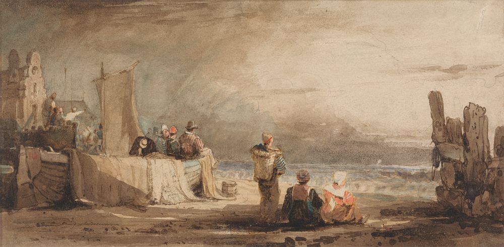 Figures on a Beach by Samuel Prout