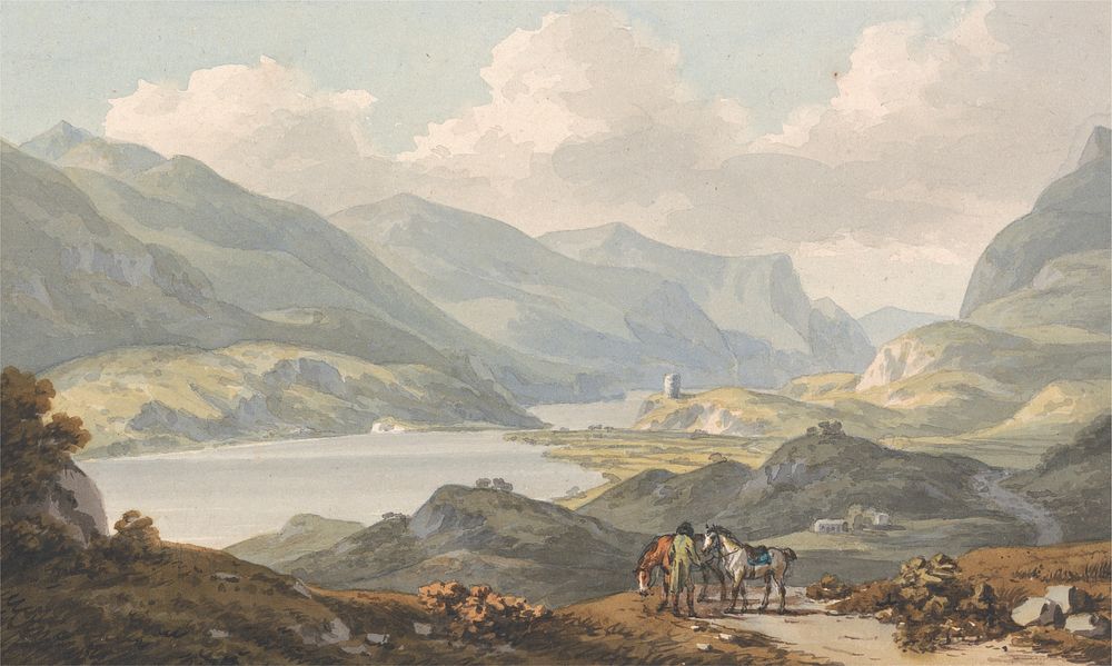 The Lakes of Llanberis - from the Road from Caernarfon Going to Llanberis, Caernarfonshire