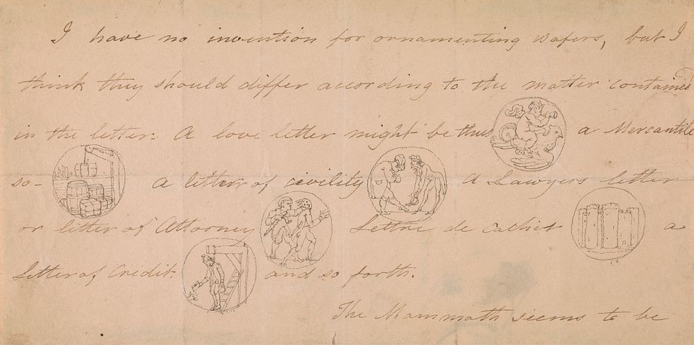 Letter with Designs for Signets (?)