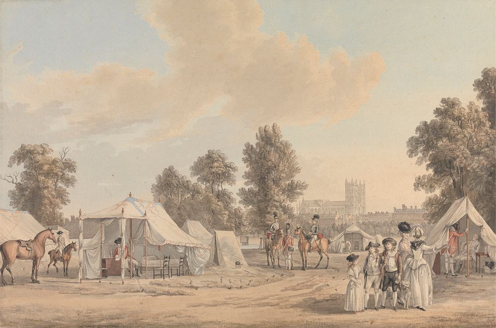An Encampment in St. James Park by Paul Sandby