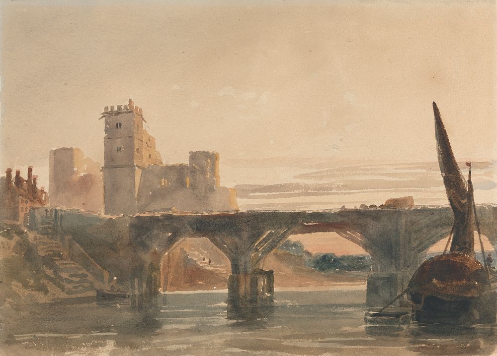 Chepstow Castle from the Bridge, attributed to Peter Dewint