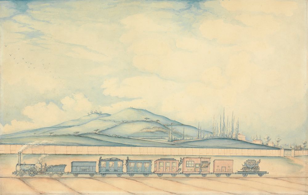 View on the London and Birmingham Railway, Primrose Hill, Chalk Farm, Showing the Travelling Post Office