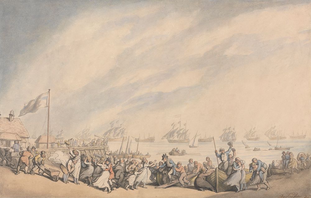 The Return of the Fleet to Great Yarmouth in 1797 by Thomas Rowlandson