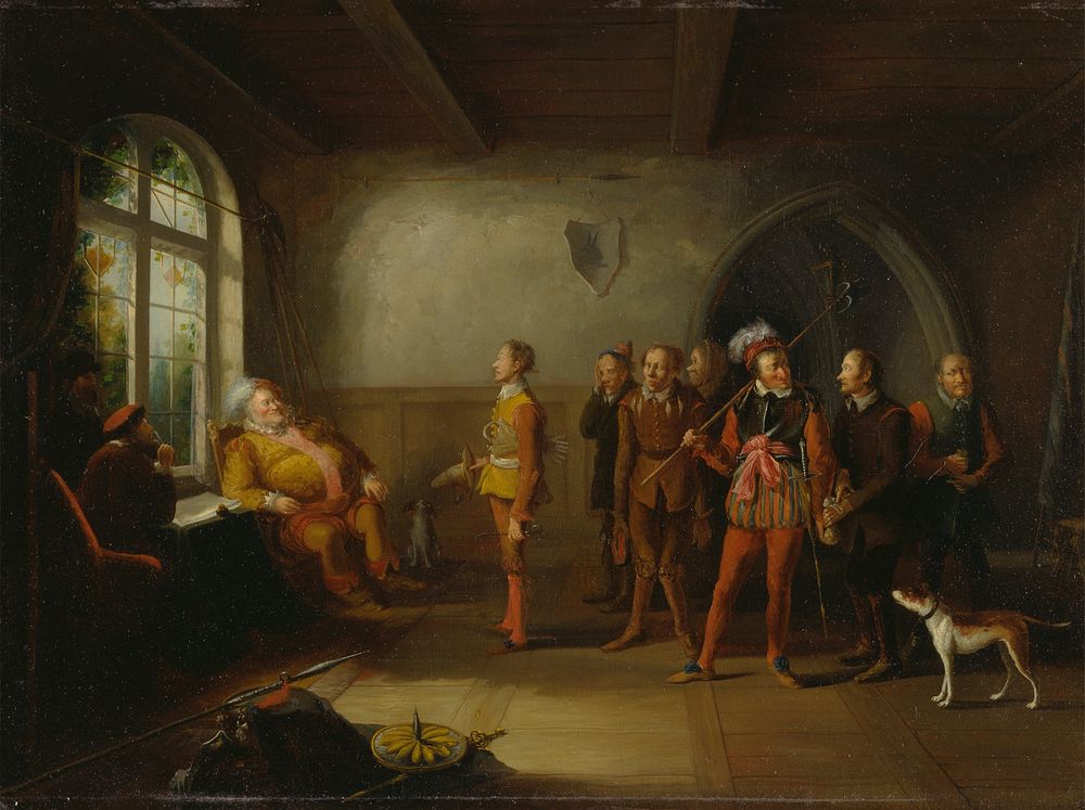 Falstaff and the recruits, from "Henry IV, Part II"