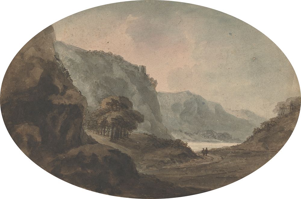 Two Men Walking in a Landscape by Rev. William Gilpin