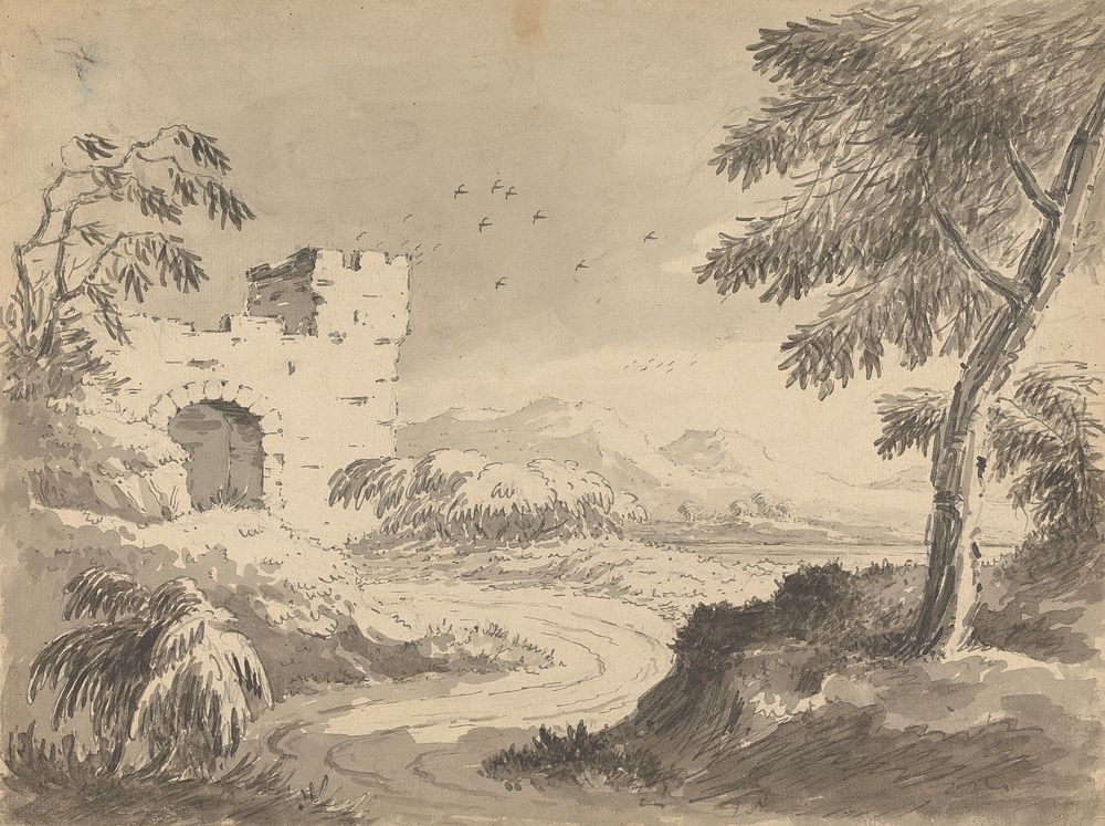 Landscape with Road Leading to Abbey by Rev. William Gilpin