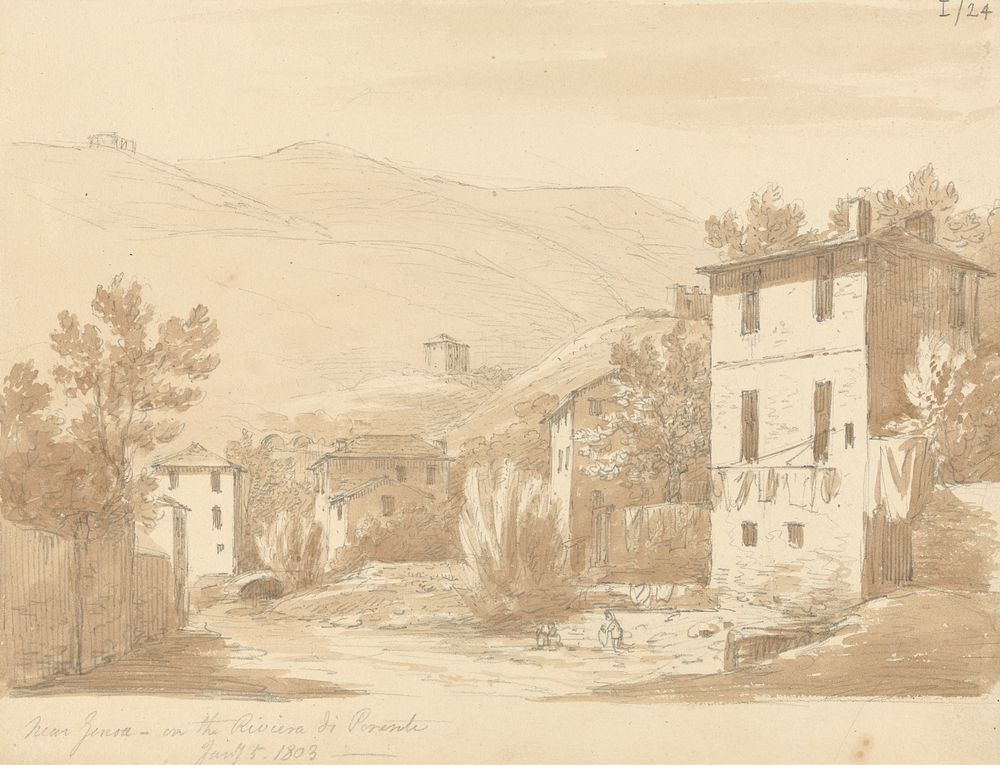 Near Genoa - On the Riveira di Ponente by Sir Robert Smirke the younger