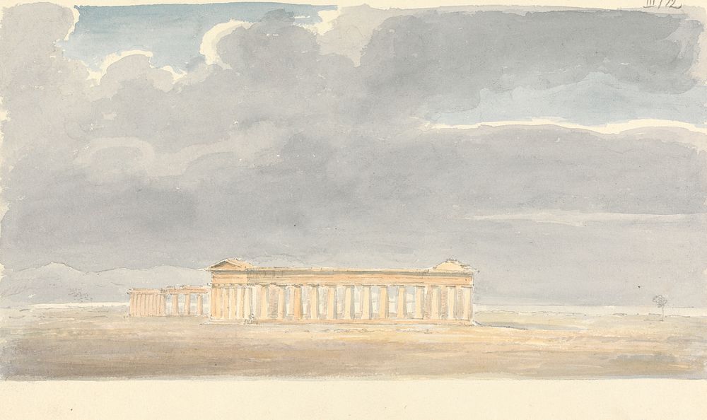 Second Temple of Hera, in the Foreground, First Temple of Hera in the Background, at Paestum by Sir Robert Smirke the younger