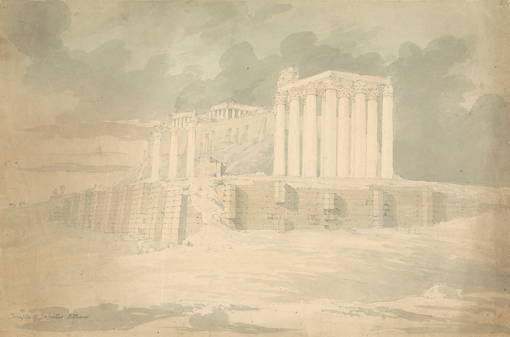 Temple of Olympian Zeus, Athens and the Parthenon by Sir Robert Smirke the younger