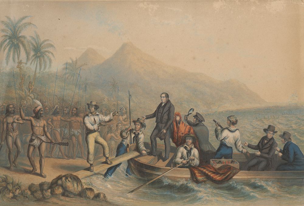 The Reception of the Rev. J. Williams at Tanna in the South Seas, the Day before He Was Massacred