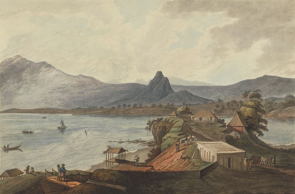 Padre's Rock and Sugar Loaf Mountain from Bencooler, Sumatra, 1799
