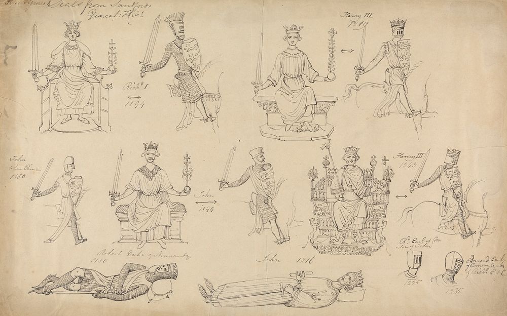 Studies of  Figures and Seals from Sandfords Geneal History