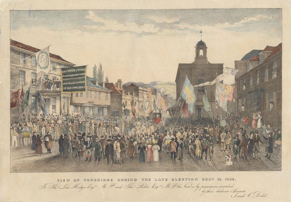 View of Tonbridge During the Late Election, December 18, 1832