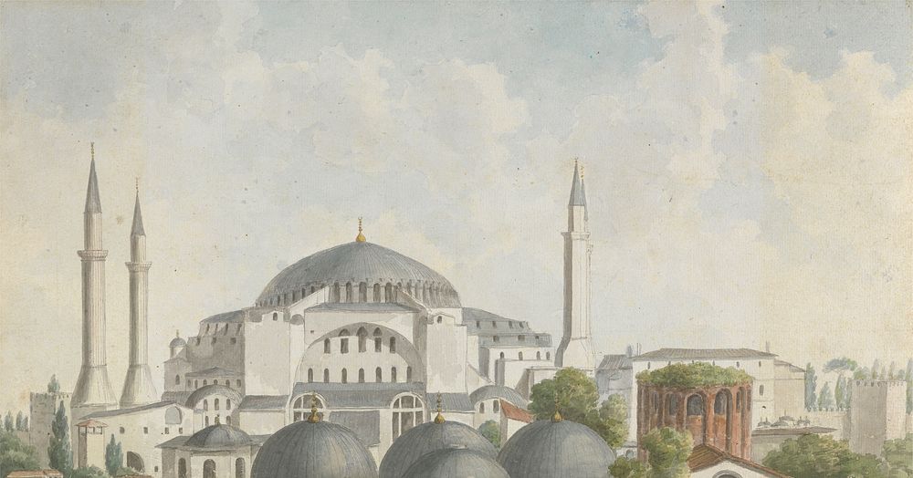 Views in the Levant: View of the domes and spires of Hagia Sophia, Istanbul