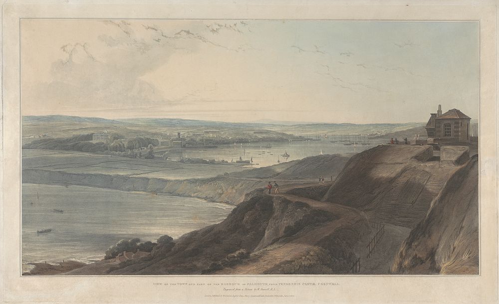 View of the Town and Part of the Harbour of Falmouth from Pendennis Castel, Cornwall