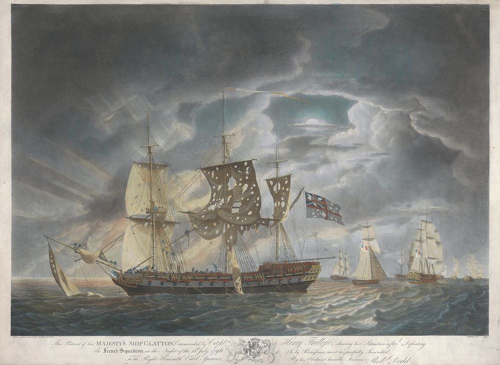 His Majesty's Ship Glatton Shewing her Situation