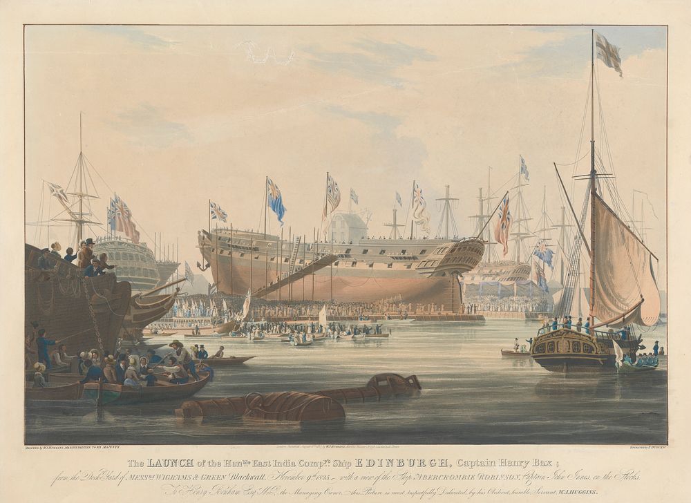 Launch of the 'Edinburgh', Blackwall, Nov. 9, 1825