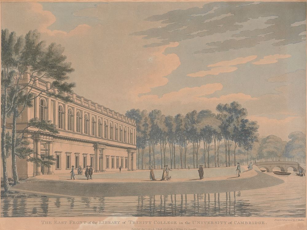 Cambridge University: East Front of the Library of Trinity College, 4 January 1800