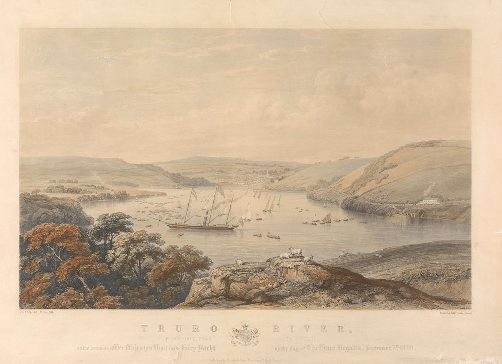 Truro River from a field near Cliff Cottage on the Occasion of her Majesty's Visit in the Fairy Yacht on the day of the…