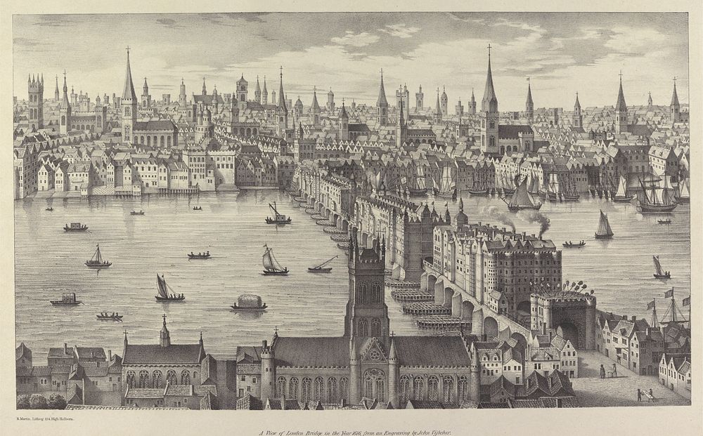 A View of London Bridge, 1616