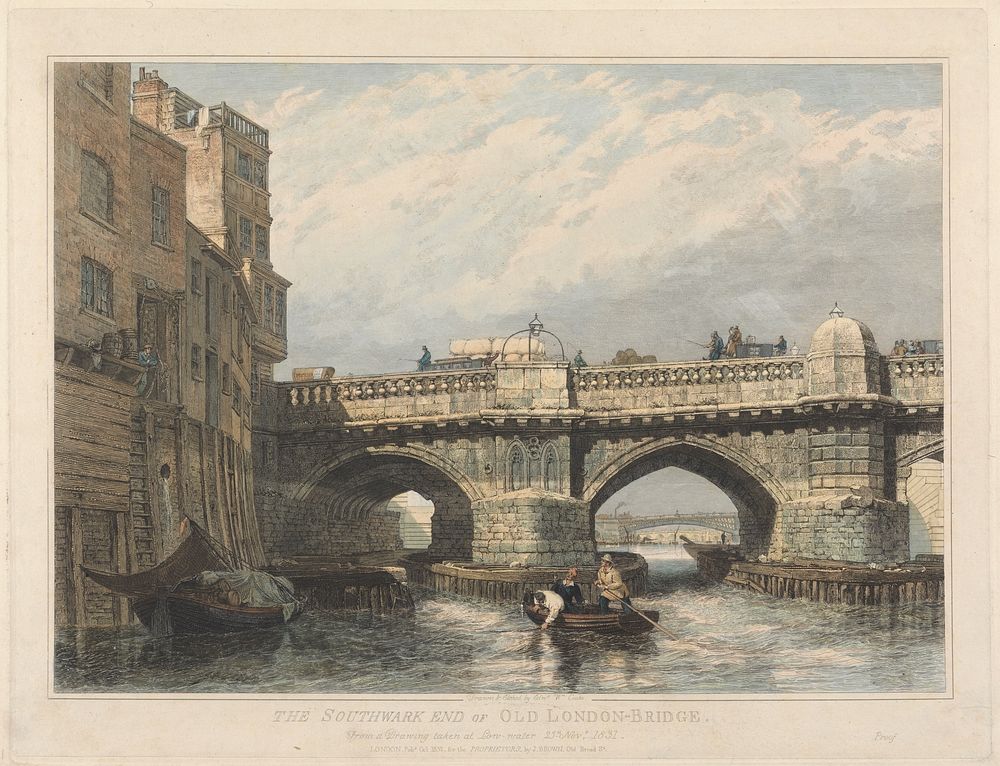 The Southwark End of Old London Bridge