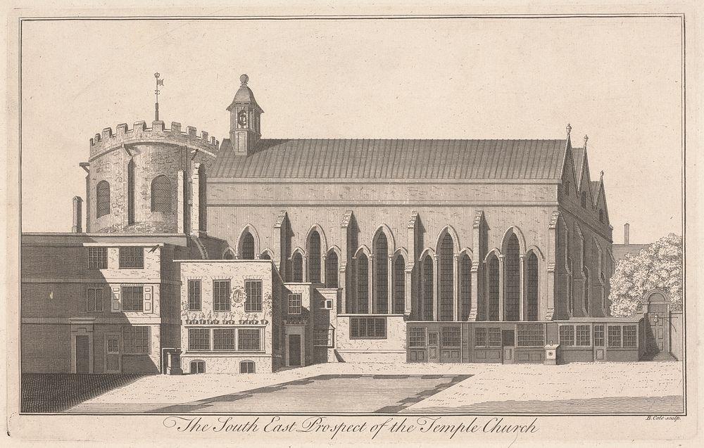 The South East Prospect of the Temple Church