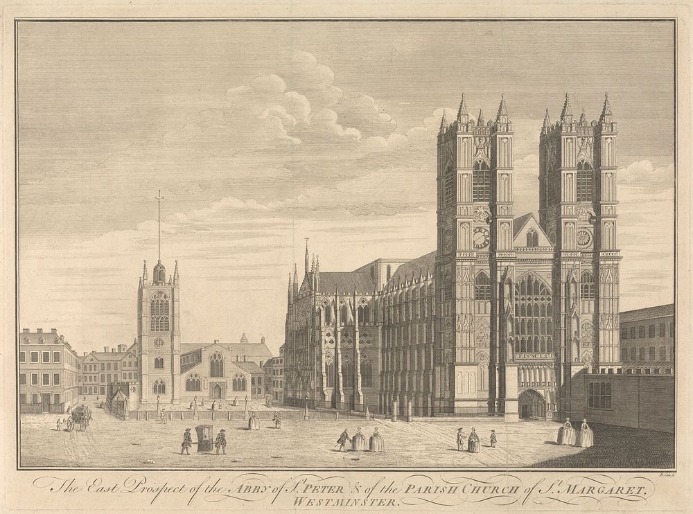 The East Prospect of the Abby of St. Peter and of the Parish Church of St. Margaret, Westminster
