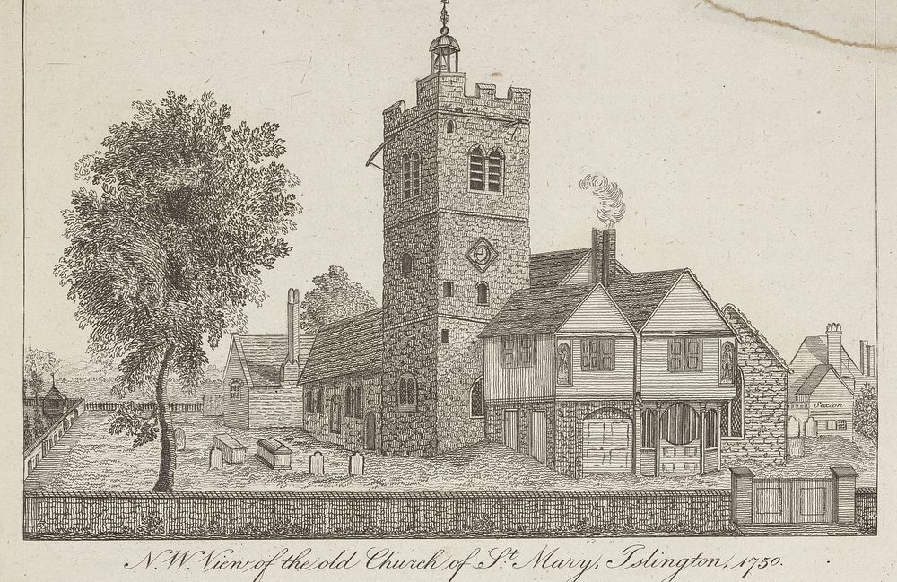North West View of the Old Church of St. Mary, Islington