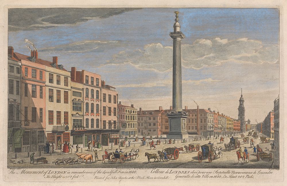 The Monument of London in Remembrance of the Dreadful Fire in 1666