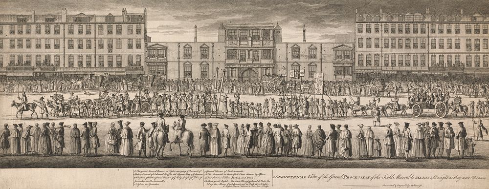 A Geometrical View of the Grand Procession of the Scald Miserable Masons, Designed as they were Drawn up over against…