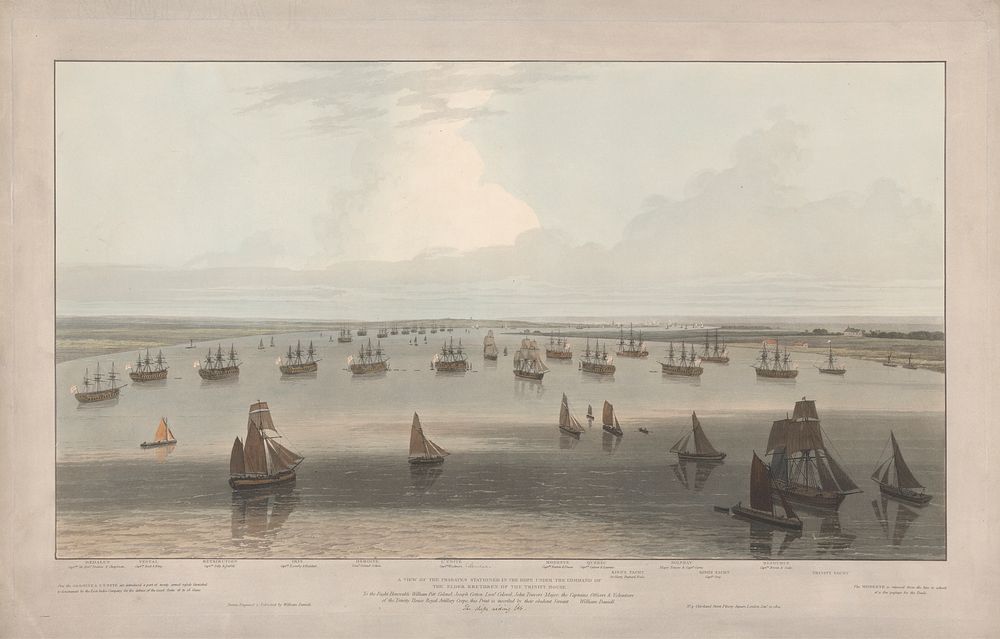 A View of the Frigates Stationed in the Hope under the Command of the Elder Brethen of the Trinity House, Thames Estuary