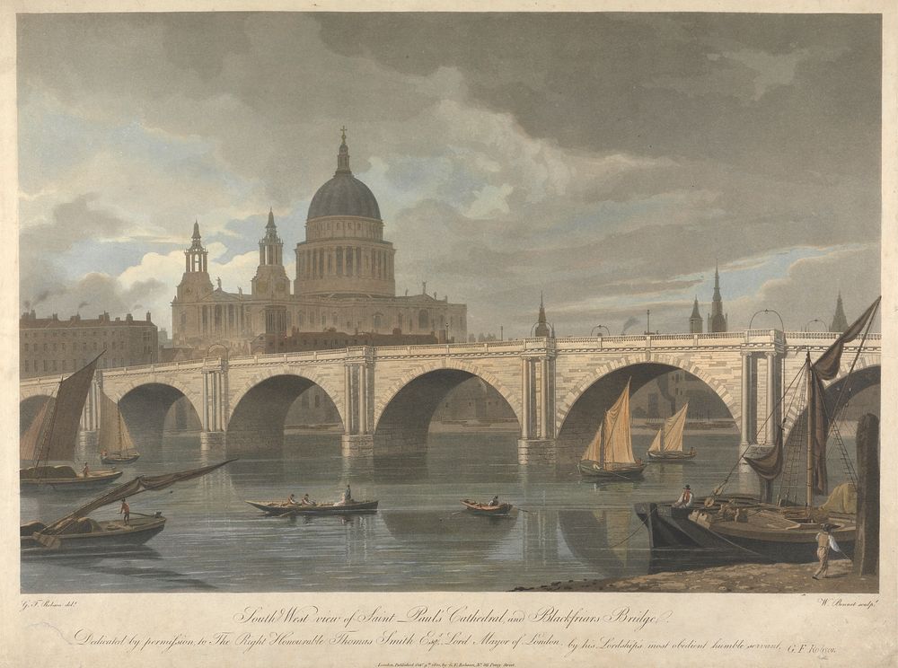 South West View of St. Paul's Cathedral and Blackfriars Bridge