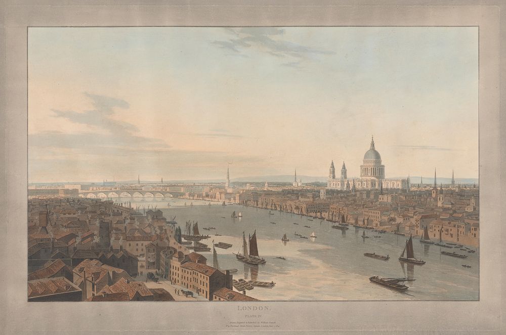 Plate IV: London, St. Paul's and Blackfriars Bridge from Southwark