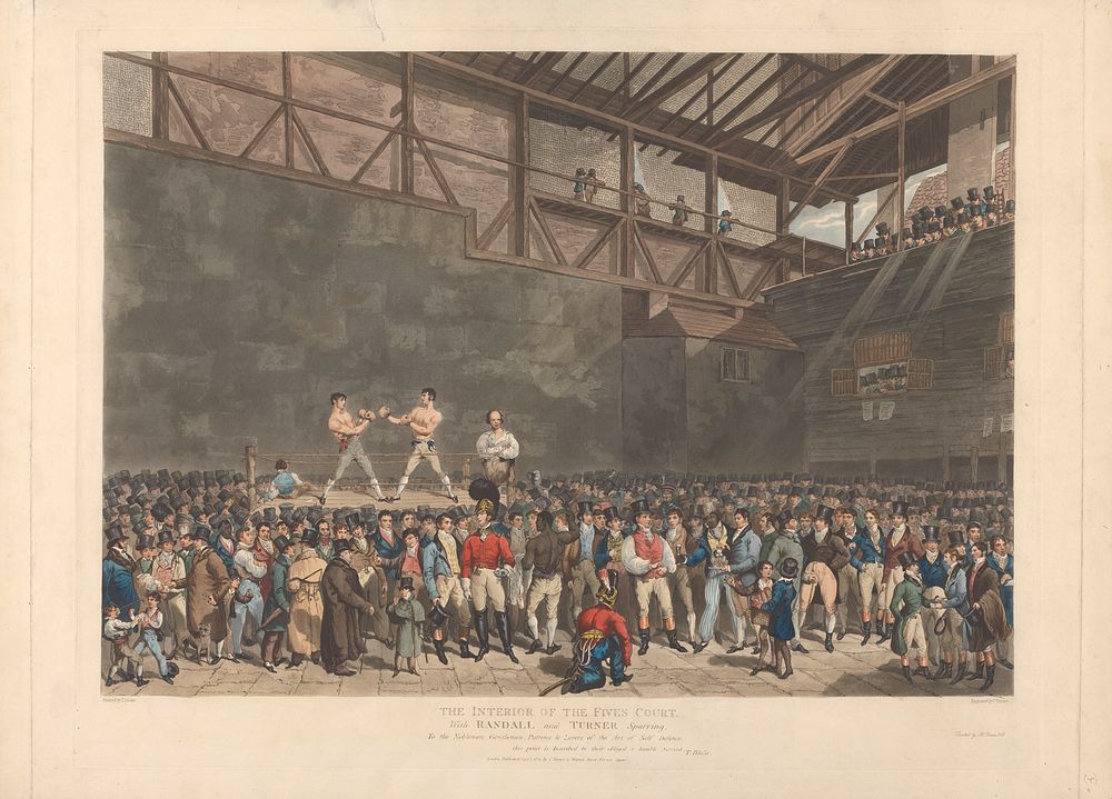 The Interior of the Fives Court, with Randall, and Turner Sparring