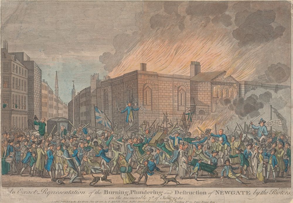 An Exact Representation of the Burning, Plundering, and Destruction of Newgate by the Rioters