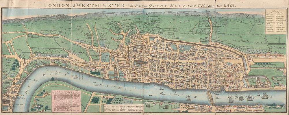 London and Westminster in the reign of Queen Elizabeth anno dom. 1563 [cartographic material] / Radulphus Aggus.
