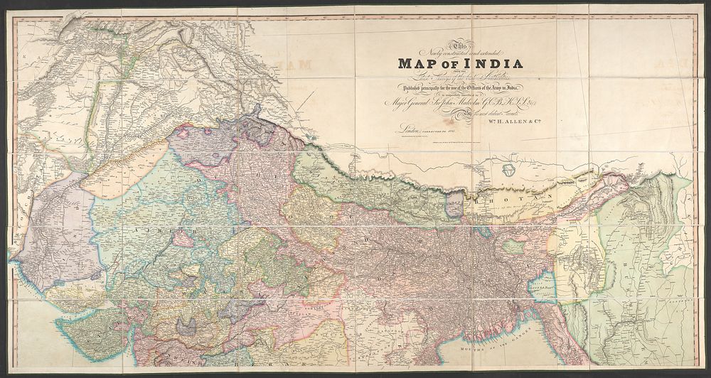 This newly constructed and extended map of India : from the latest surveys of the best authorities, published principally…