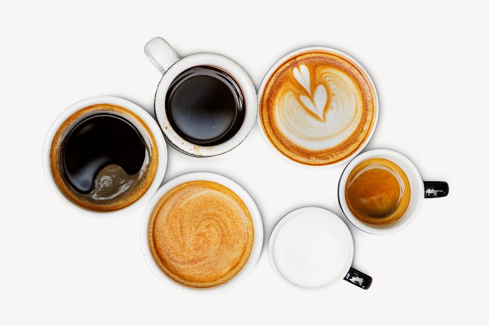 Hot coffee cups isolated image