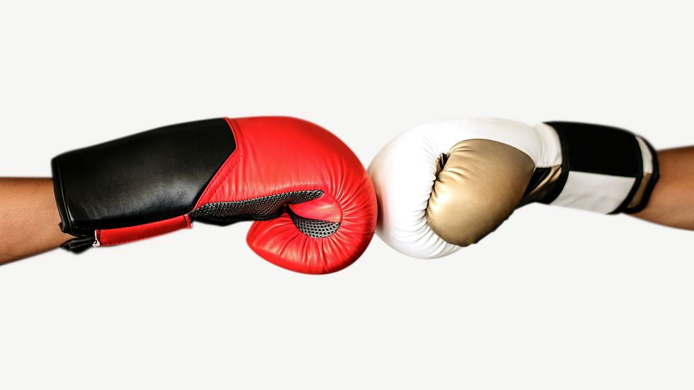 Boxing glove fist bump collage element psd