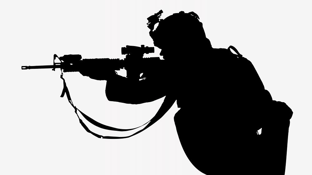 US army silhouette isolated image