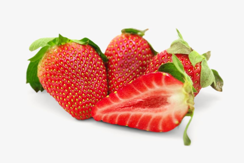 Strawberry fruit, isolated image