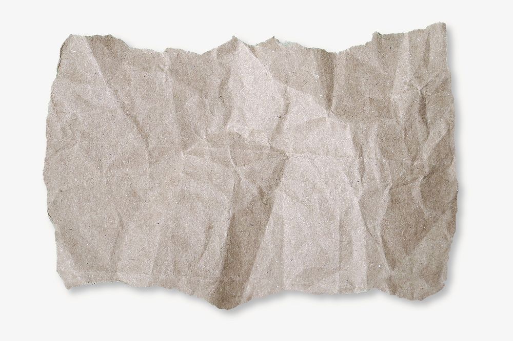 Ripped crumpled paper isolated image