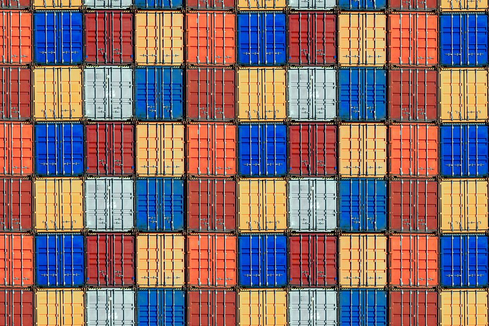 Colorful shipping containers, logistics background design