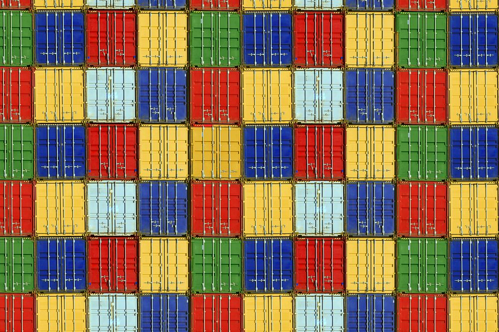Colorful shipping containers, logistics background design