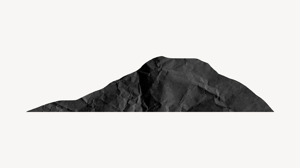 Paper mountain collage element psd