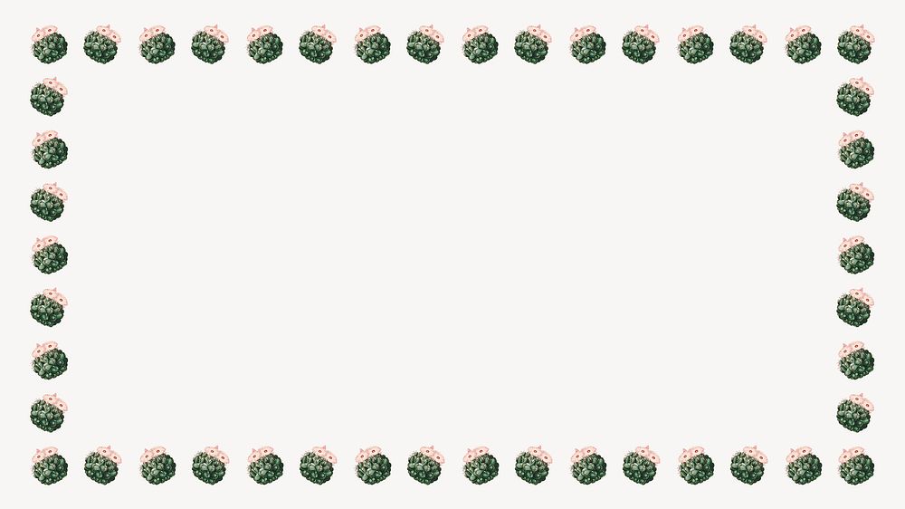 Cactus pattern rectangle frame psd