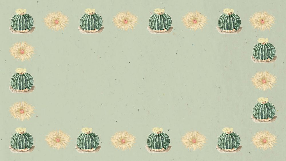 Green cactus border desktop wallpaper
